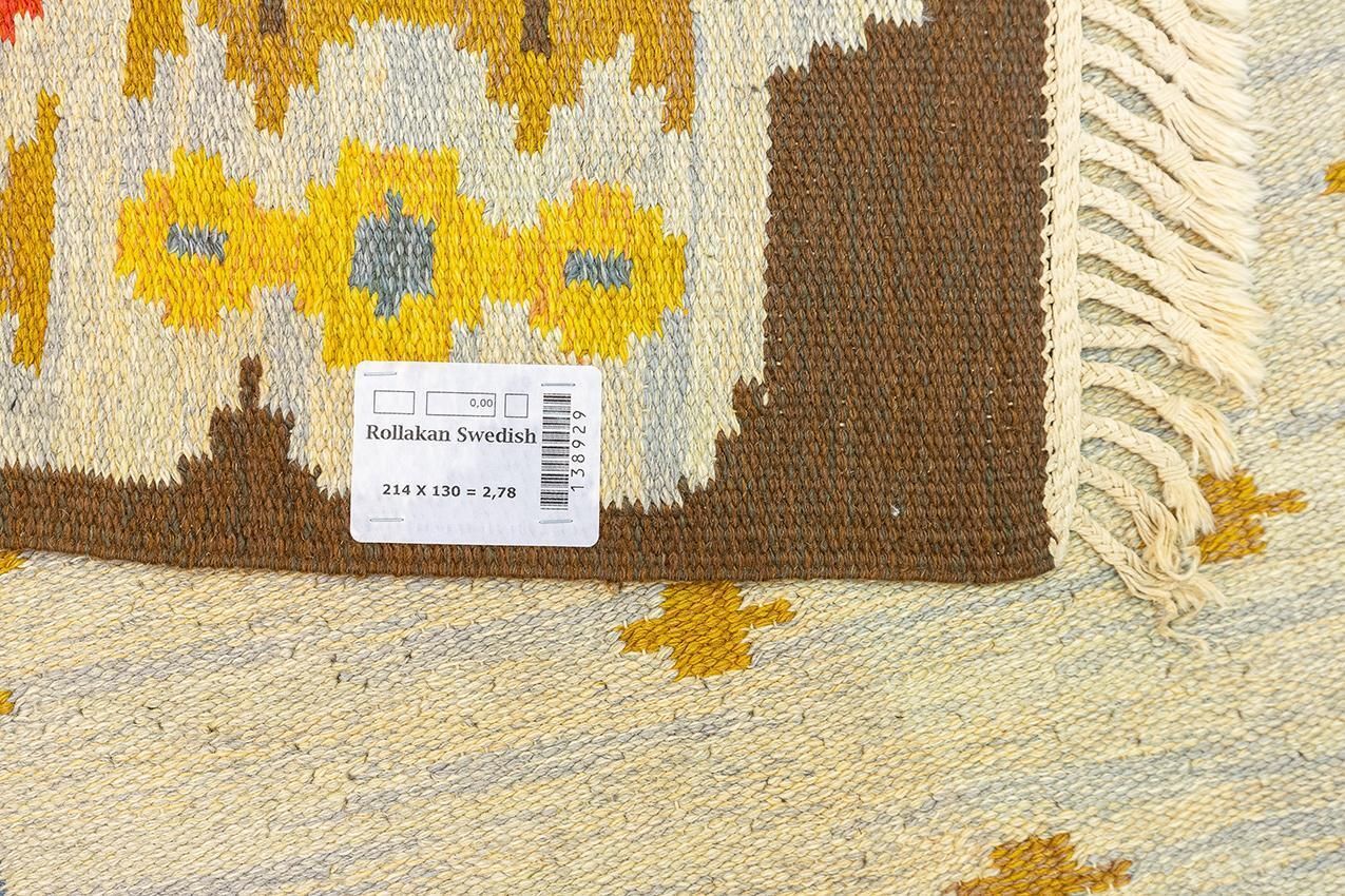 photo for sale Swedish Rug Flatweave Rollakan Cross Motif, 1950 1970