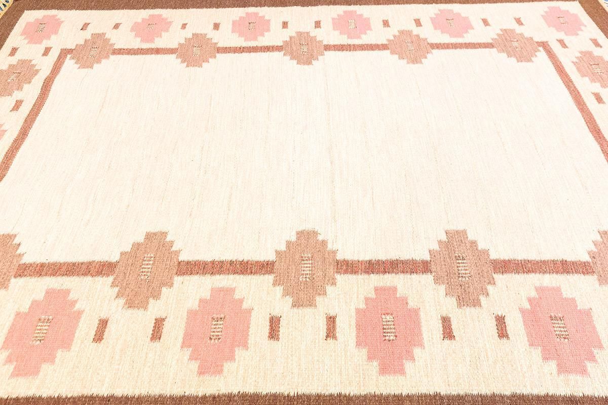 Rollakan Rug Swedish Cross Motif Design Signed photo furniture