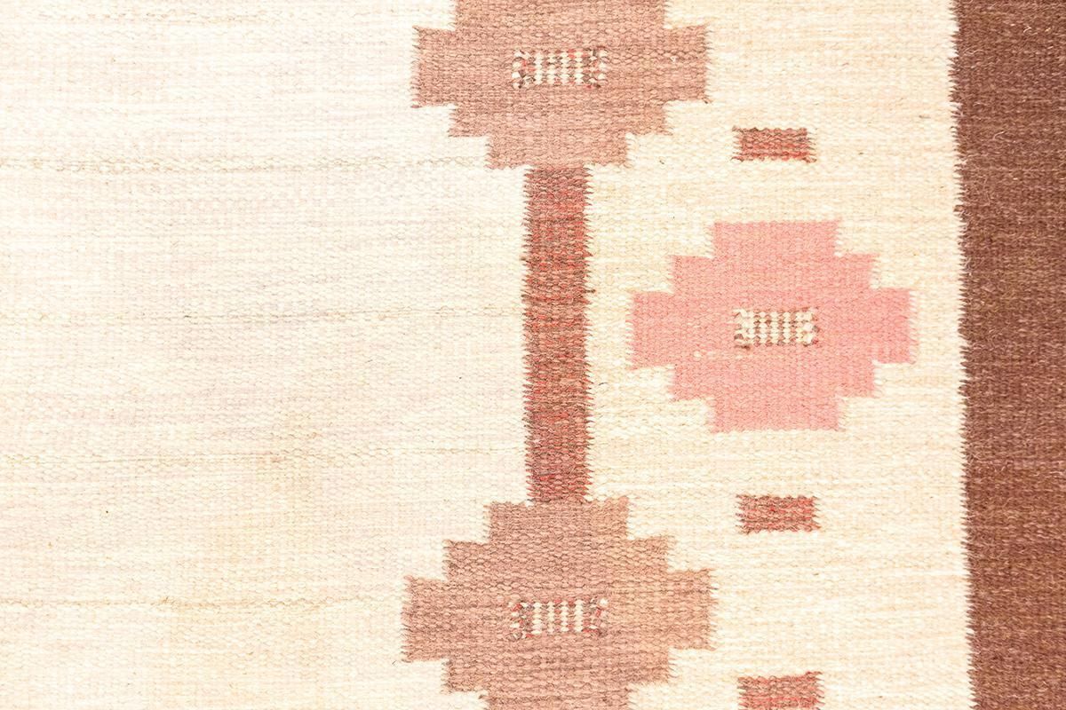 Rollakan Rug Swedish Cross Motif Design Signed photo vinterior