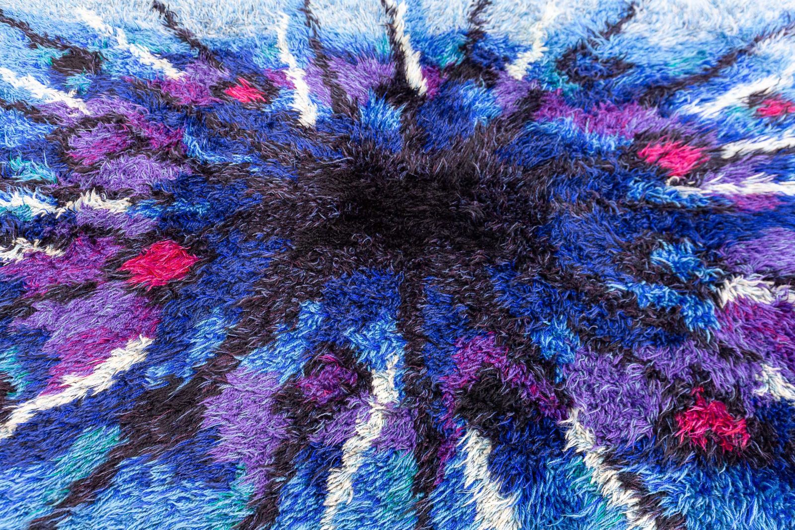 Rya Rug Swedish Abstract Design photo vintage