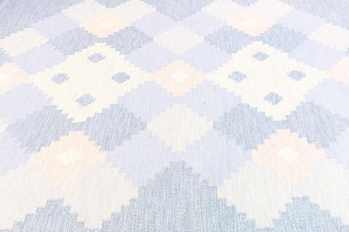 Scandinavian Carpet Rollakan Swedish Abstract Design Soft Color Palette photo for sale