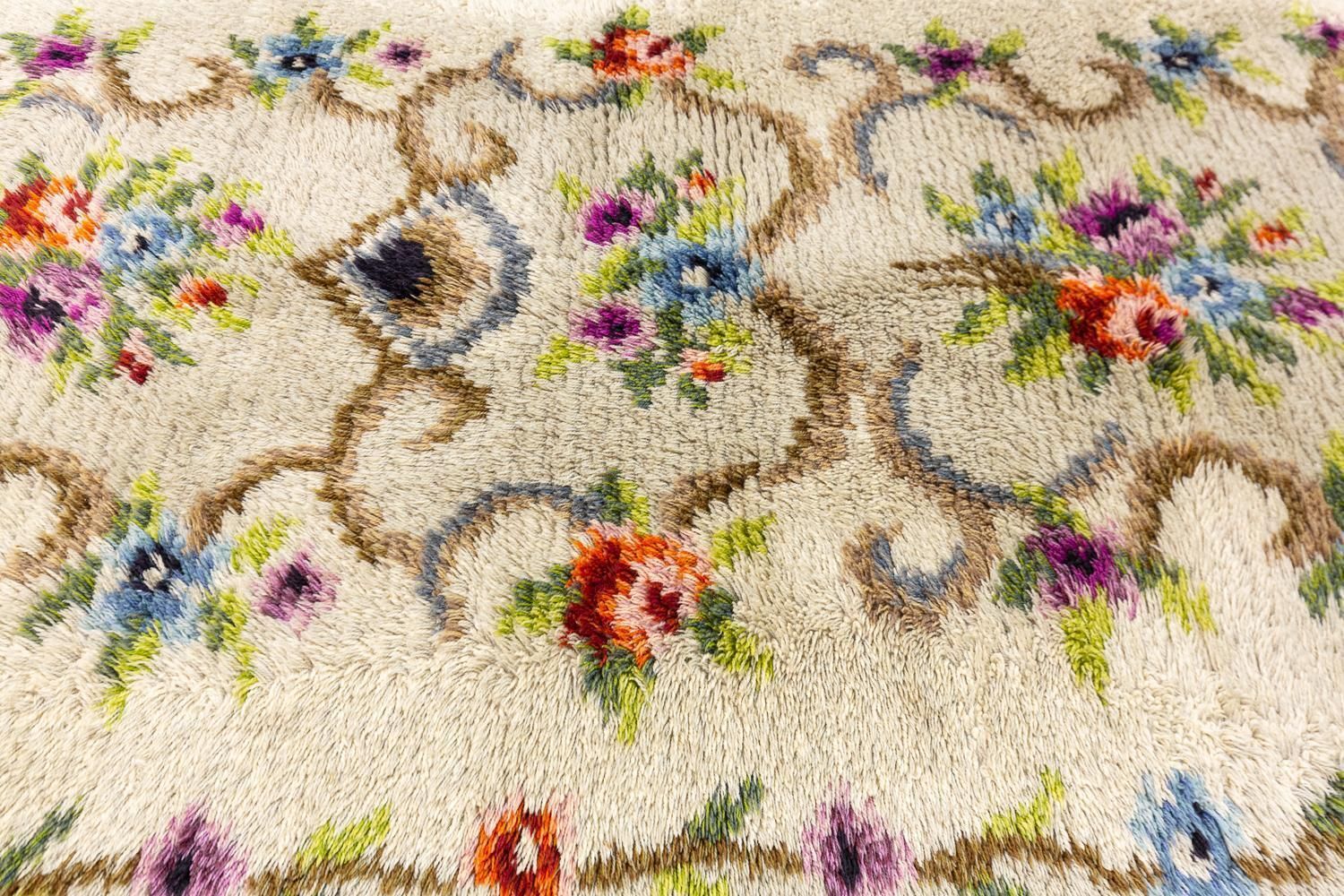 Rya Swedish Rug Mid Century Modern Vintage Design photo Textiles