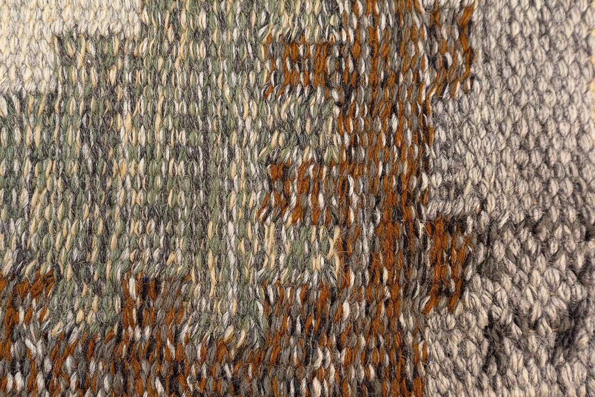Scandinavian Rug Geometric Design Gray Field photo vintage