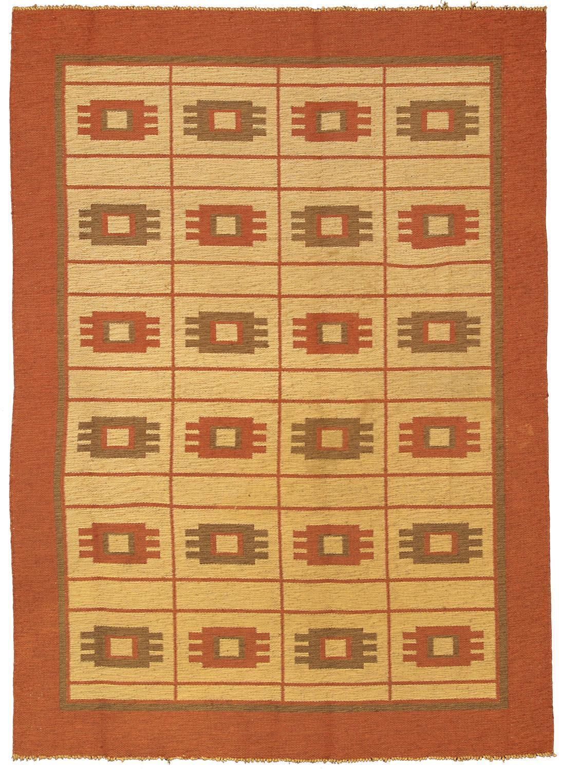 Swedish Kilim Mid Century Double Face photo furniture