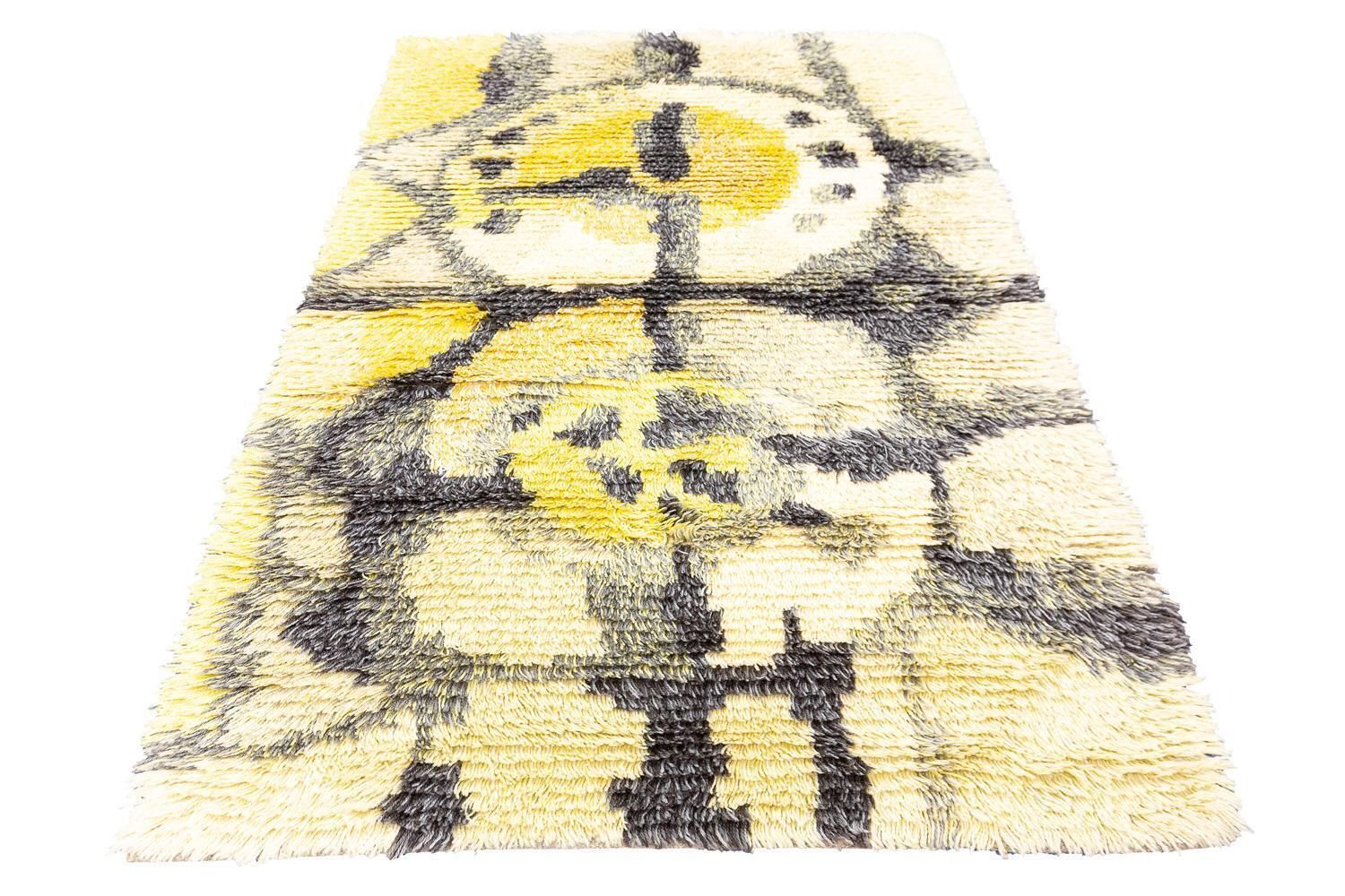 Rya Rug Swedish Vintage Abstract Design photo furniture