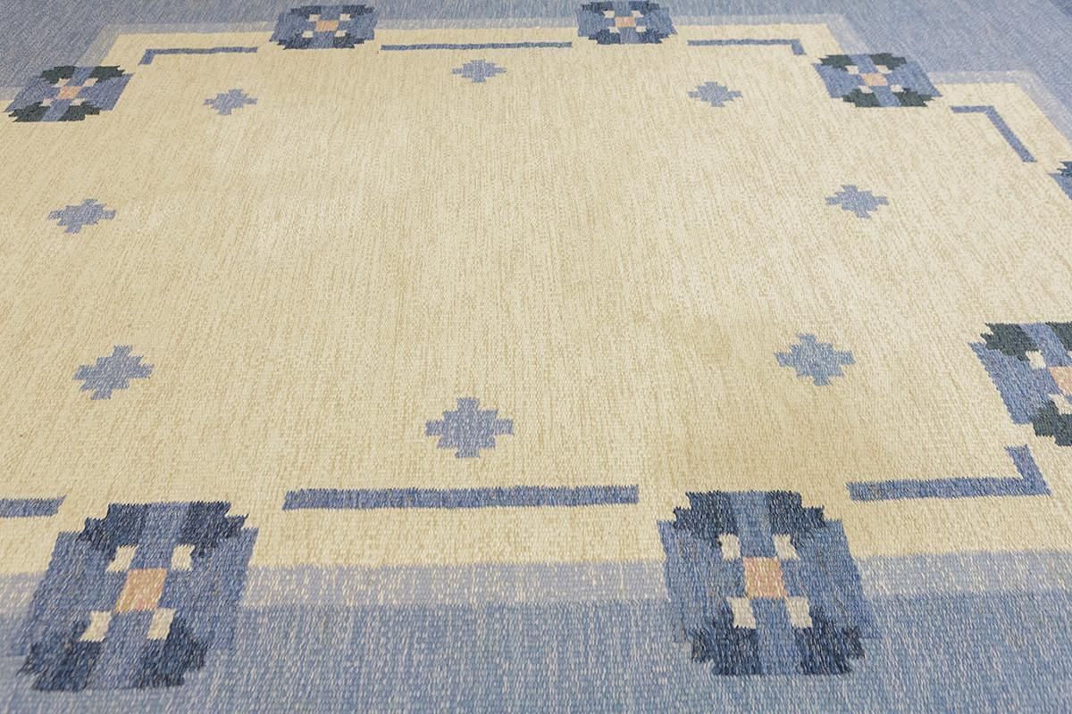 Scandinavian Rug Rollakan Light Blue photo for sale