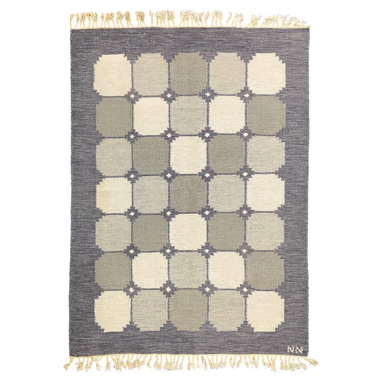 Scandinavian Rug Rollakan Signed Nn