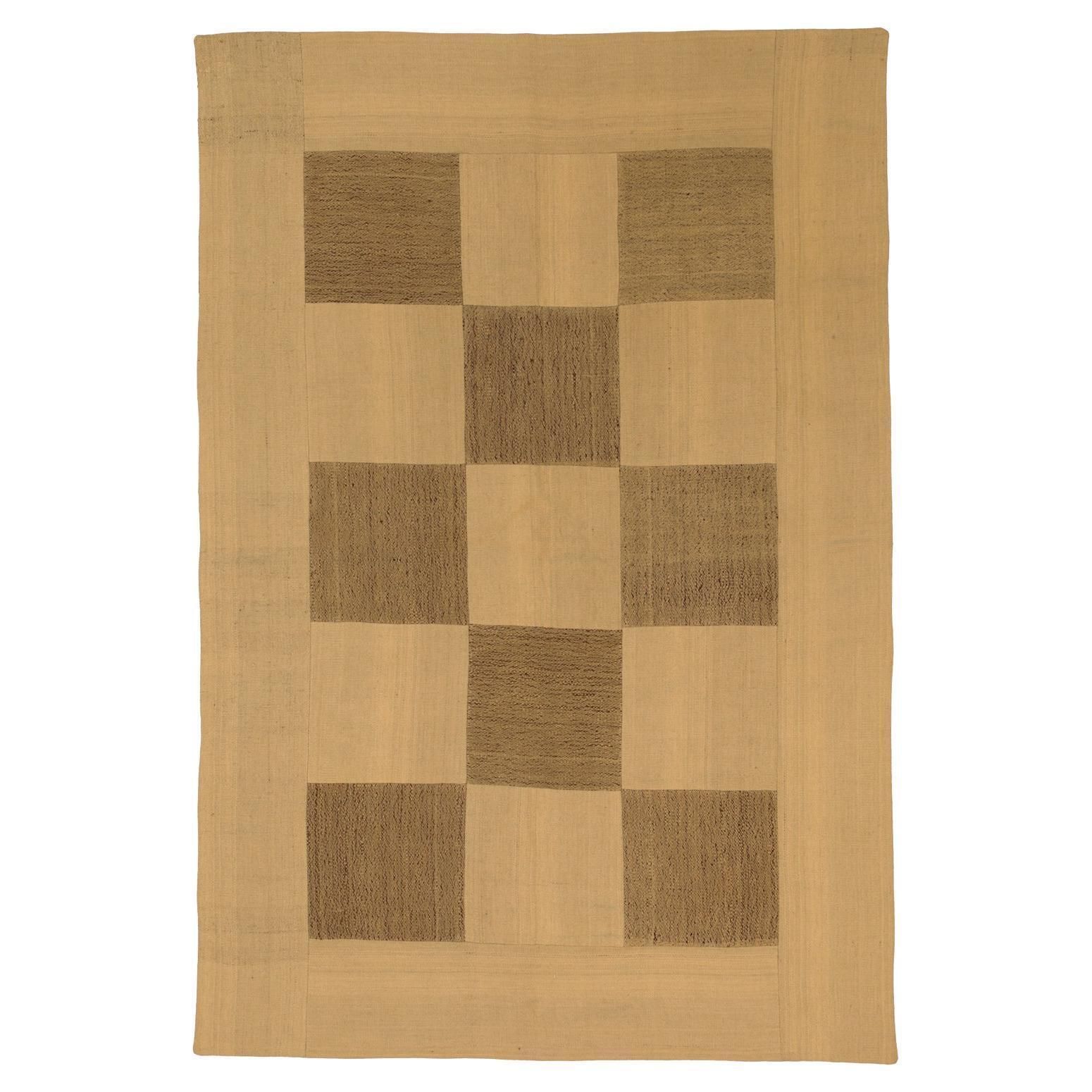 Brown Color Turkish Patchwork Carpet, 1950 1970
