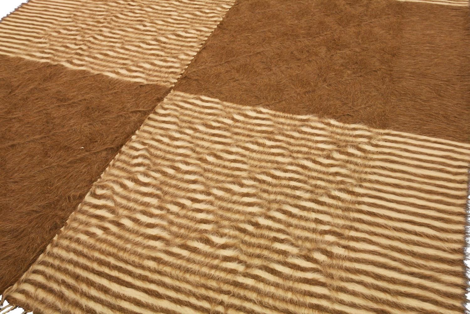 Turkish Mohair Brown Wool Carpet, Xxi Century photo furniture