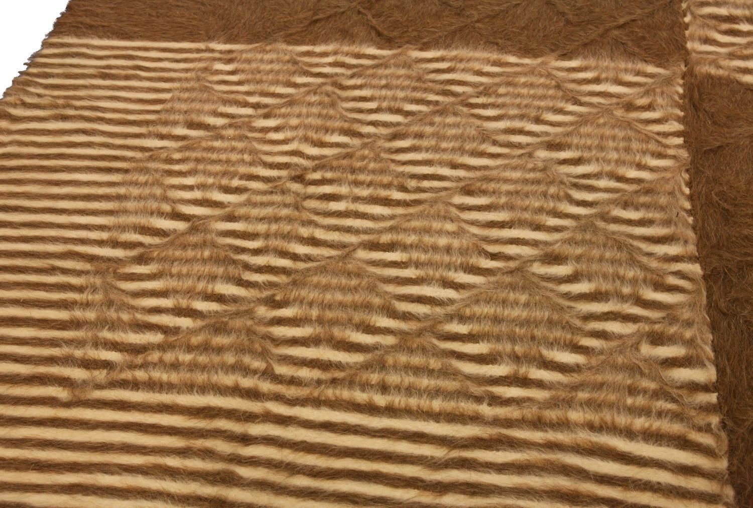 Turkish Mohair Brown Wool Carpet, Xxi Century photo Textiles