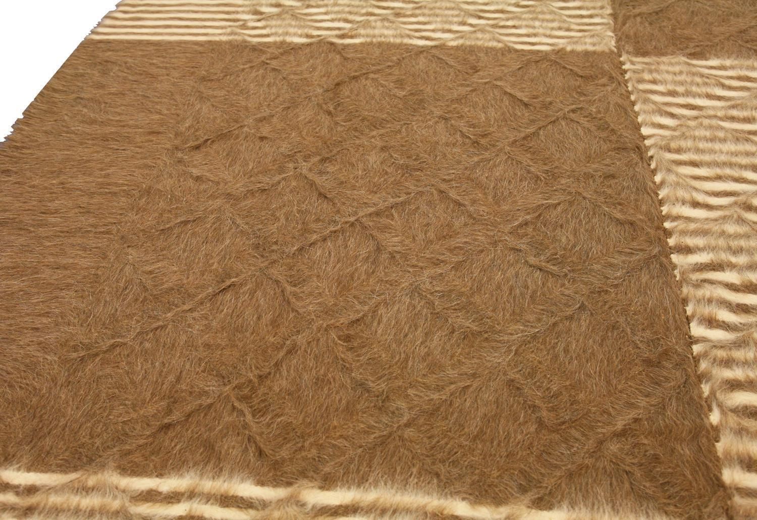 Turkish Mohair Brown Wool Carpet, Xxi Century photo 841.0