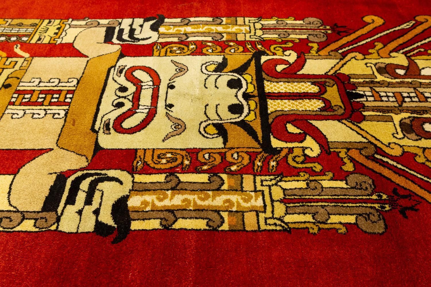 European Rug With Mayan Culture Design, 1950 1970 photo furniture