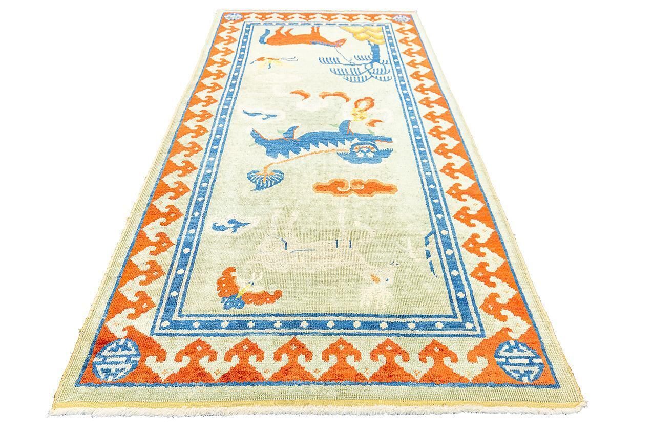 Chinese Rug Foo Dog Design photo Textiles