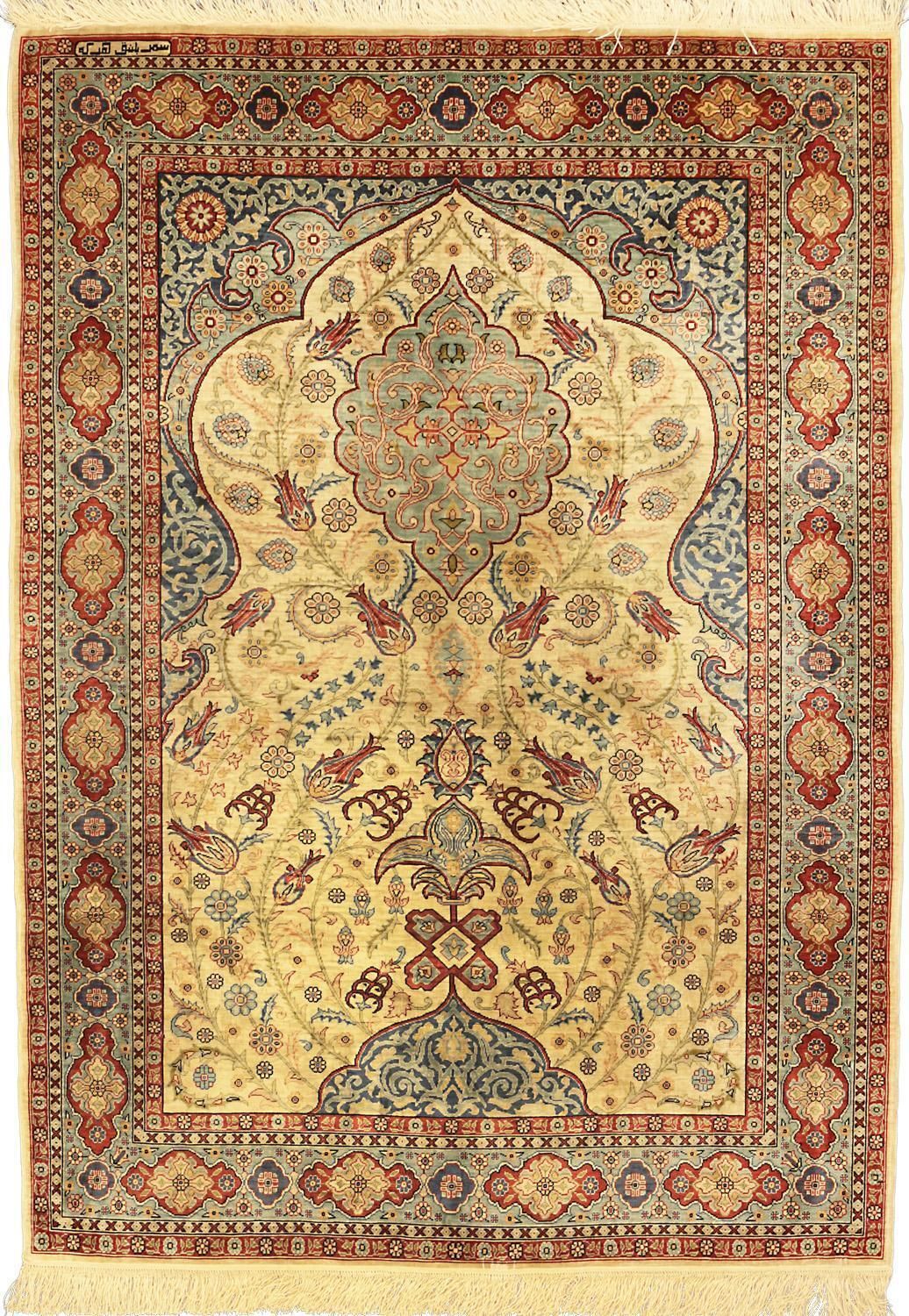 Turkish Hereke Silk Signed Extra Fine Rug, Xxi Century