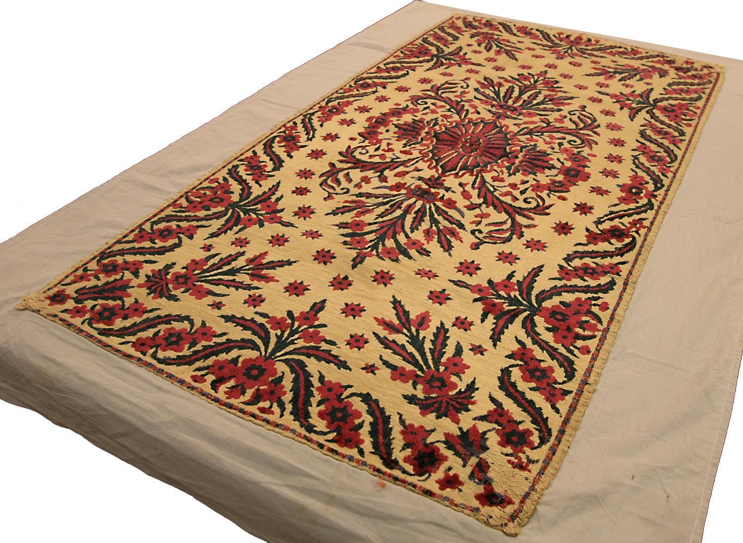 Antique Turkish Ottoman Beige Background Color Textile, 19th Century photo for sale