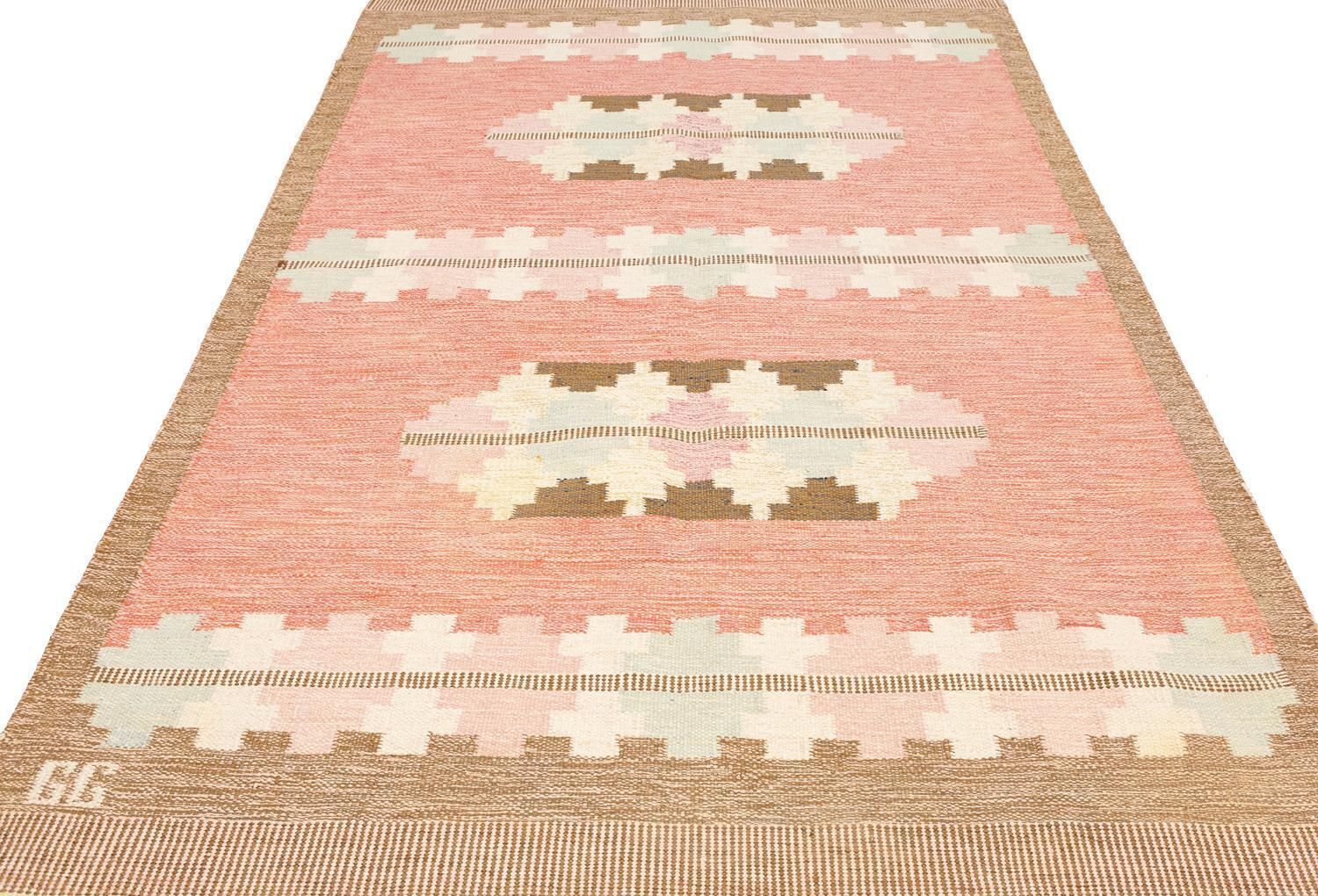Mid Century Swedish Flat Weave Kilim By Gitt Grannsjo Carlsson, Ca. 1950 photo furniture