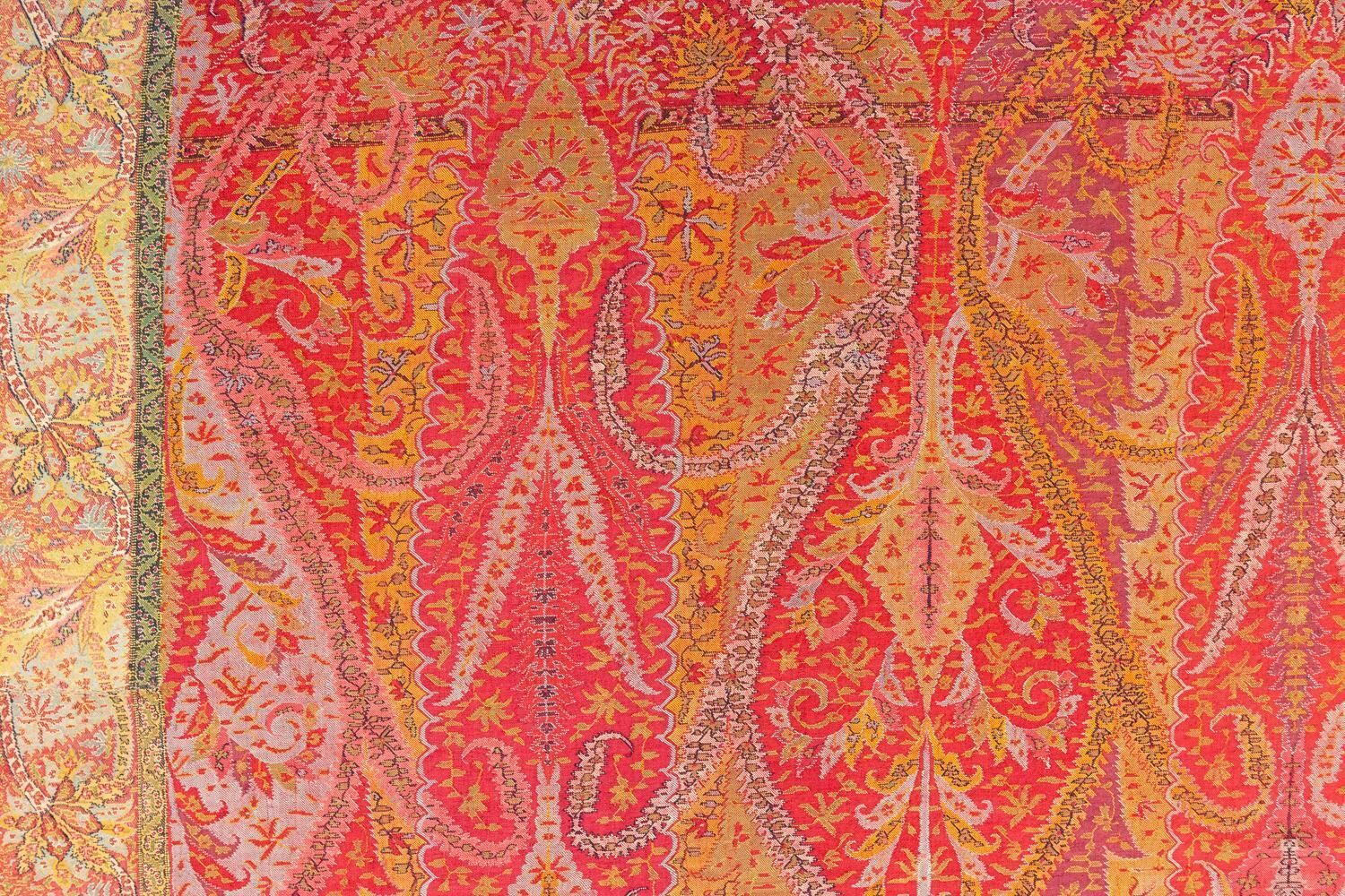 Kashmir Shawl Antique Indian Paisley And Arabesque Motifs Textile, 1800 1820 photo furniture