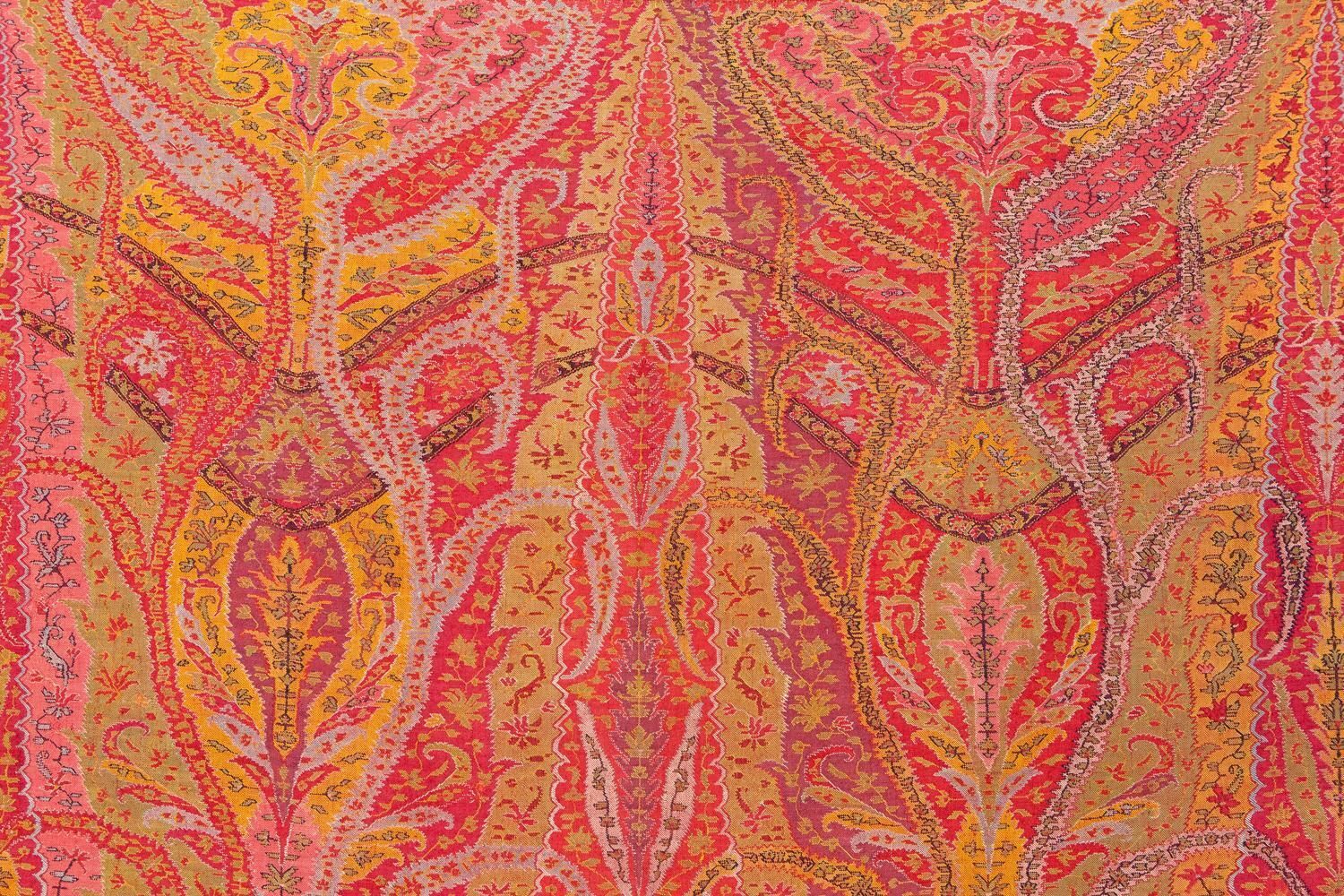 Kashmir Shawl Antique Indian Paisley And Arabesque Motifs Textile, 1800 1820 photo for sale