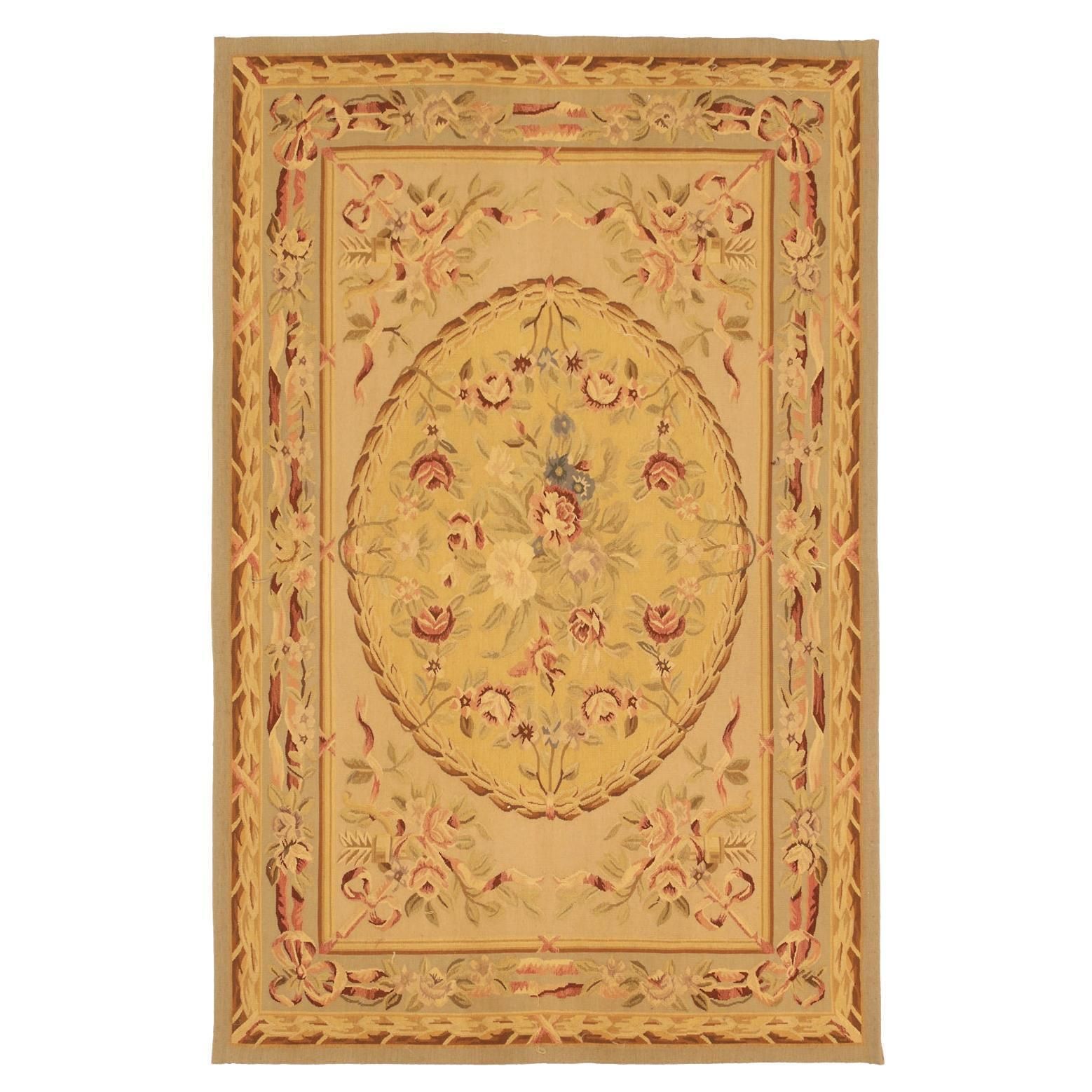 Aubusson Rug Flat Weave French Style