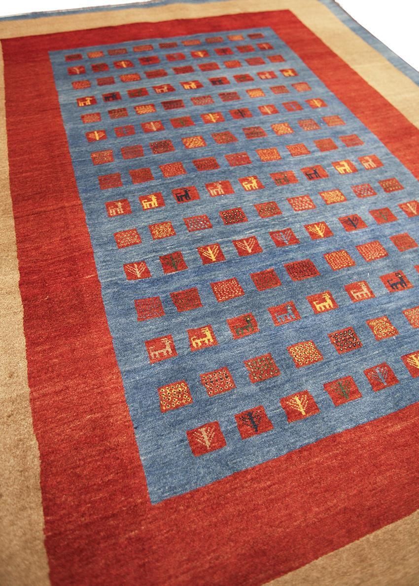 Blue Gabbeh Rug Minimalist Design photo furniture