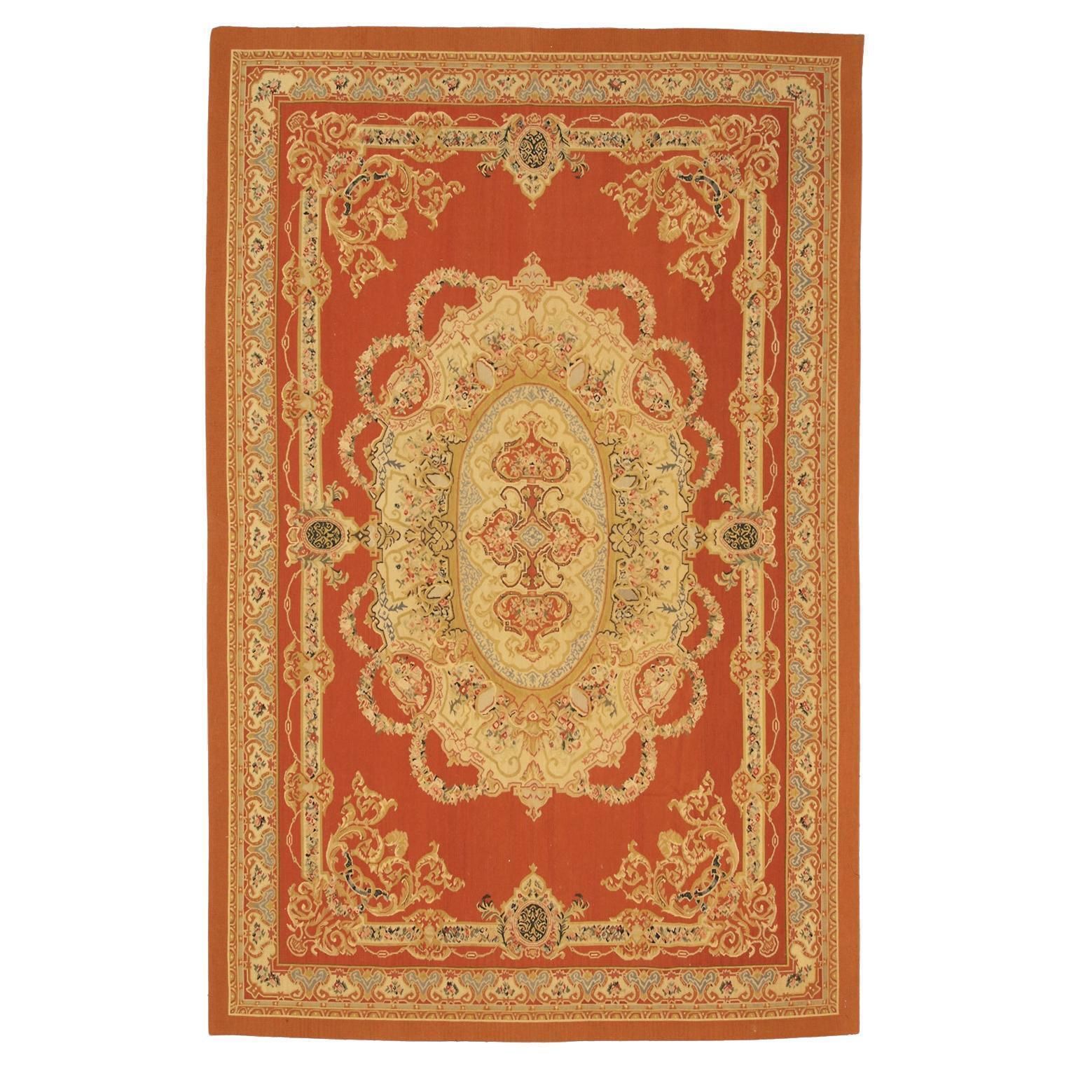 Aubusson Rug Flat Weave Chinese, 21st Century