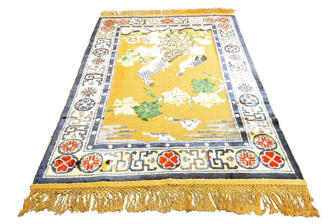 Chinese Silk Rug Immortal Bird Design, 1950 1970 photo furniture