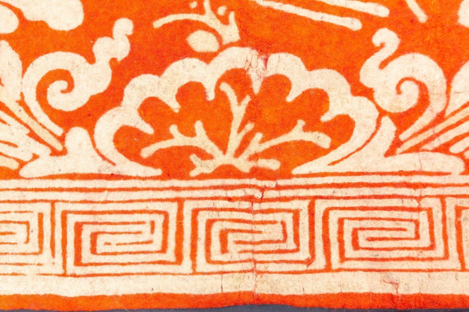 Extremely Rare Tibetan Antique Felt Rug, 18th Century photo for sale