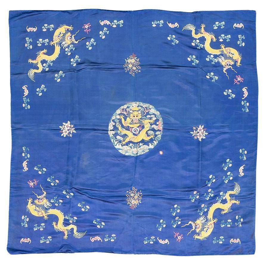 Chinese Silk Textile Five Clawed Dragon