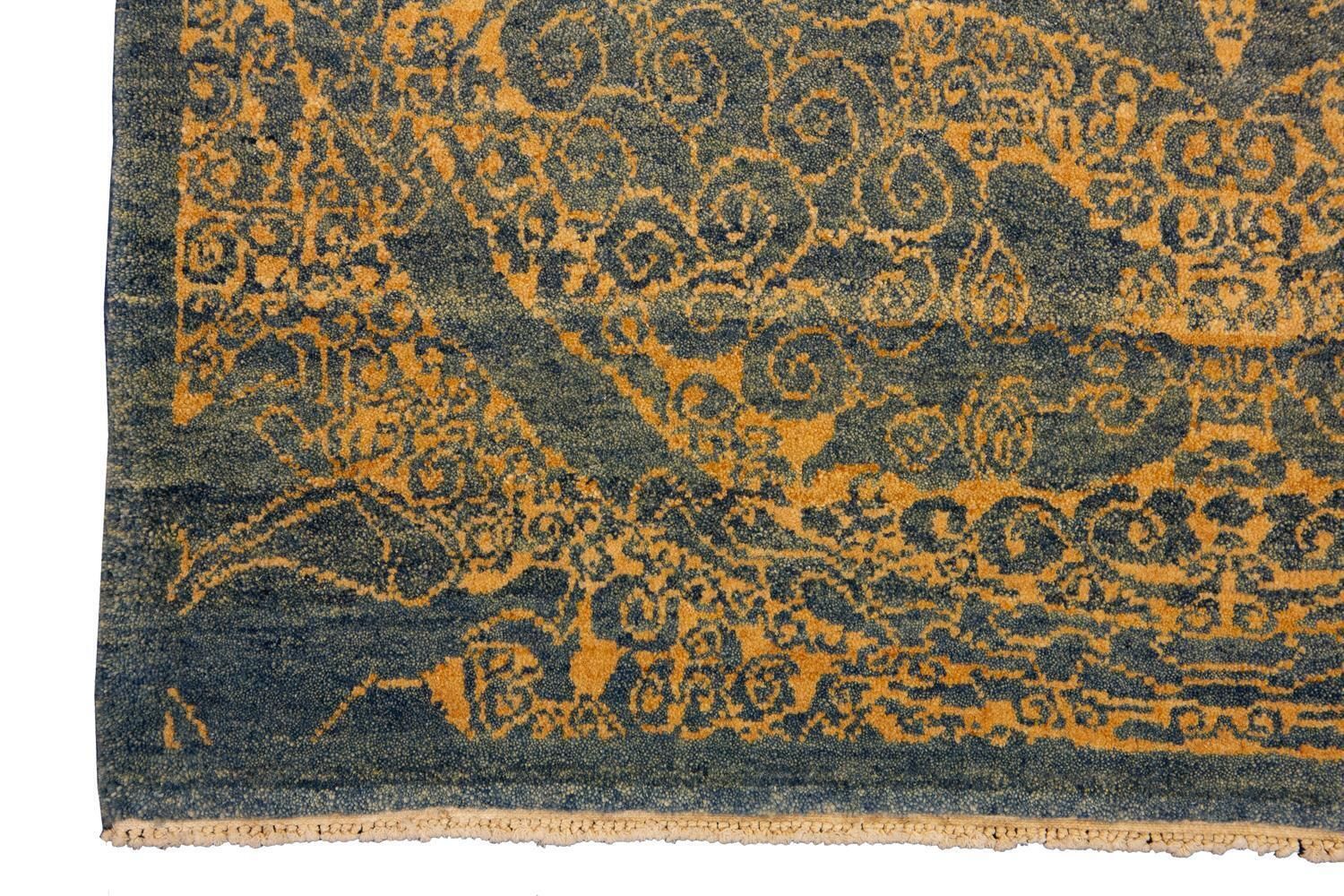 Vintage “Tibet Design” Hand Knotted Yadan Square Shape Rug photo 3312.0