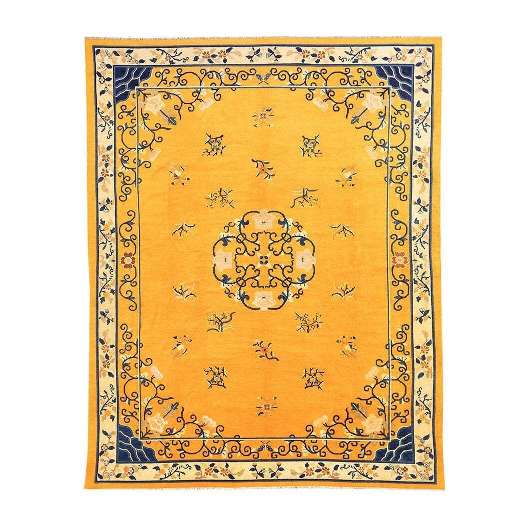 Chinese Peking Rug Imperial Gold Color