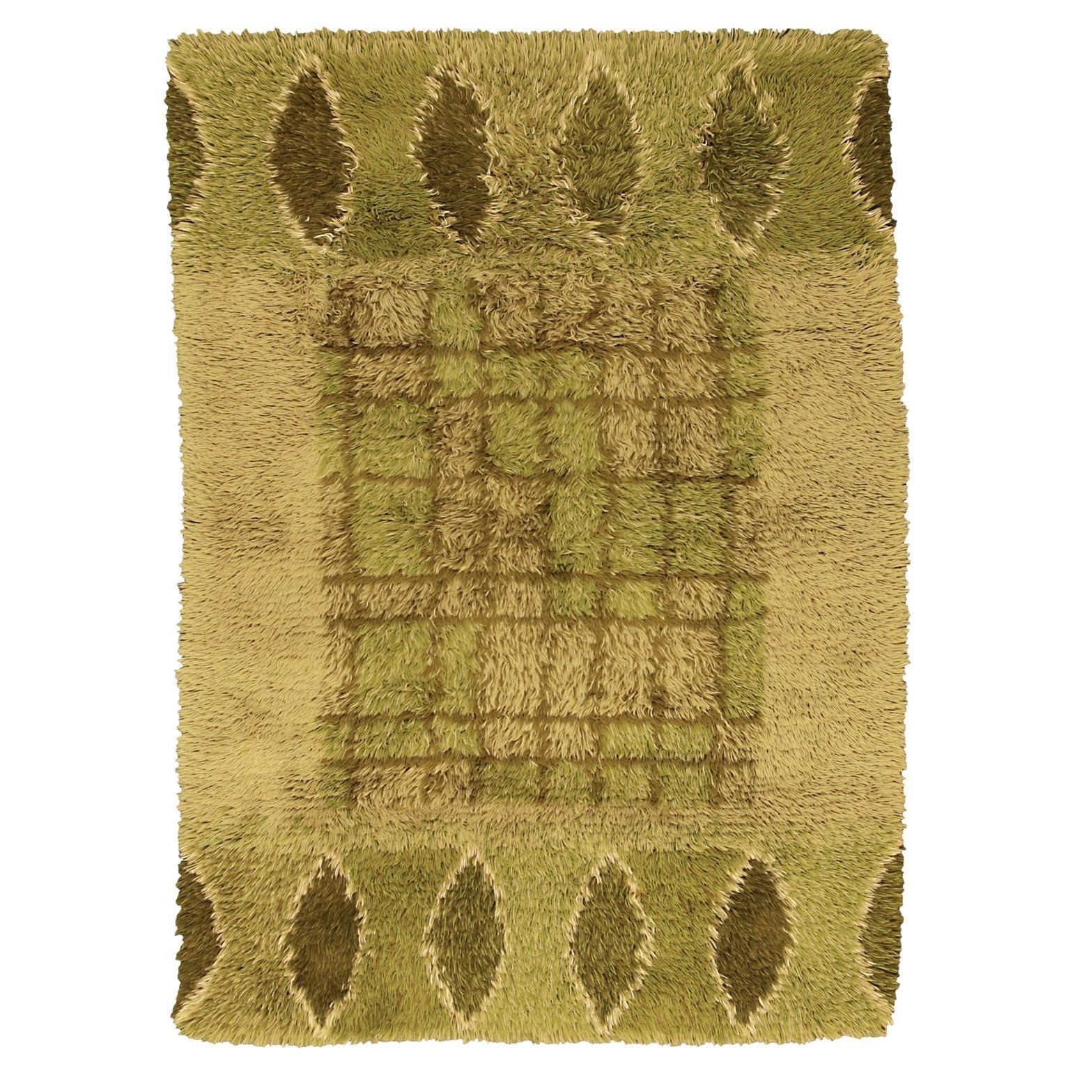 Rya Rug Swedish With Abstract Design