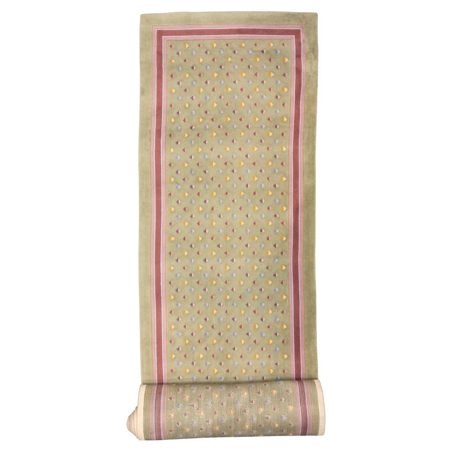 Hallway Runner Rug Modern European Hand Tufted, Late 20th Century