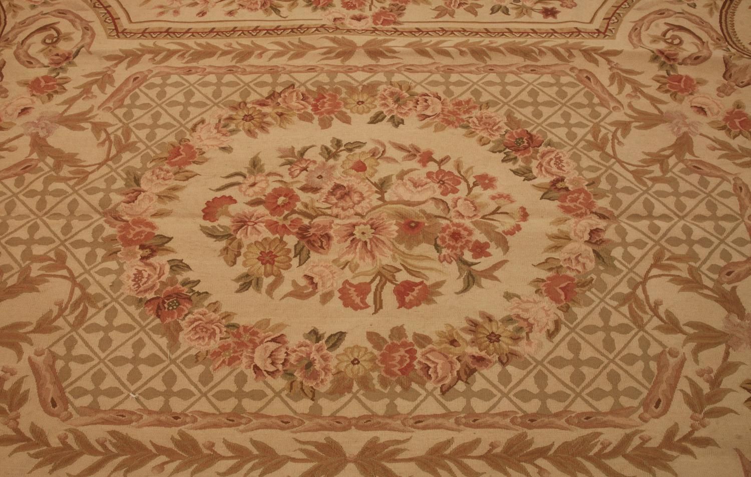 Aubusson Rug Flat Weave Signed "A S" photo furniture