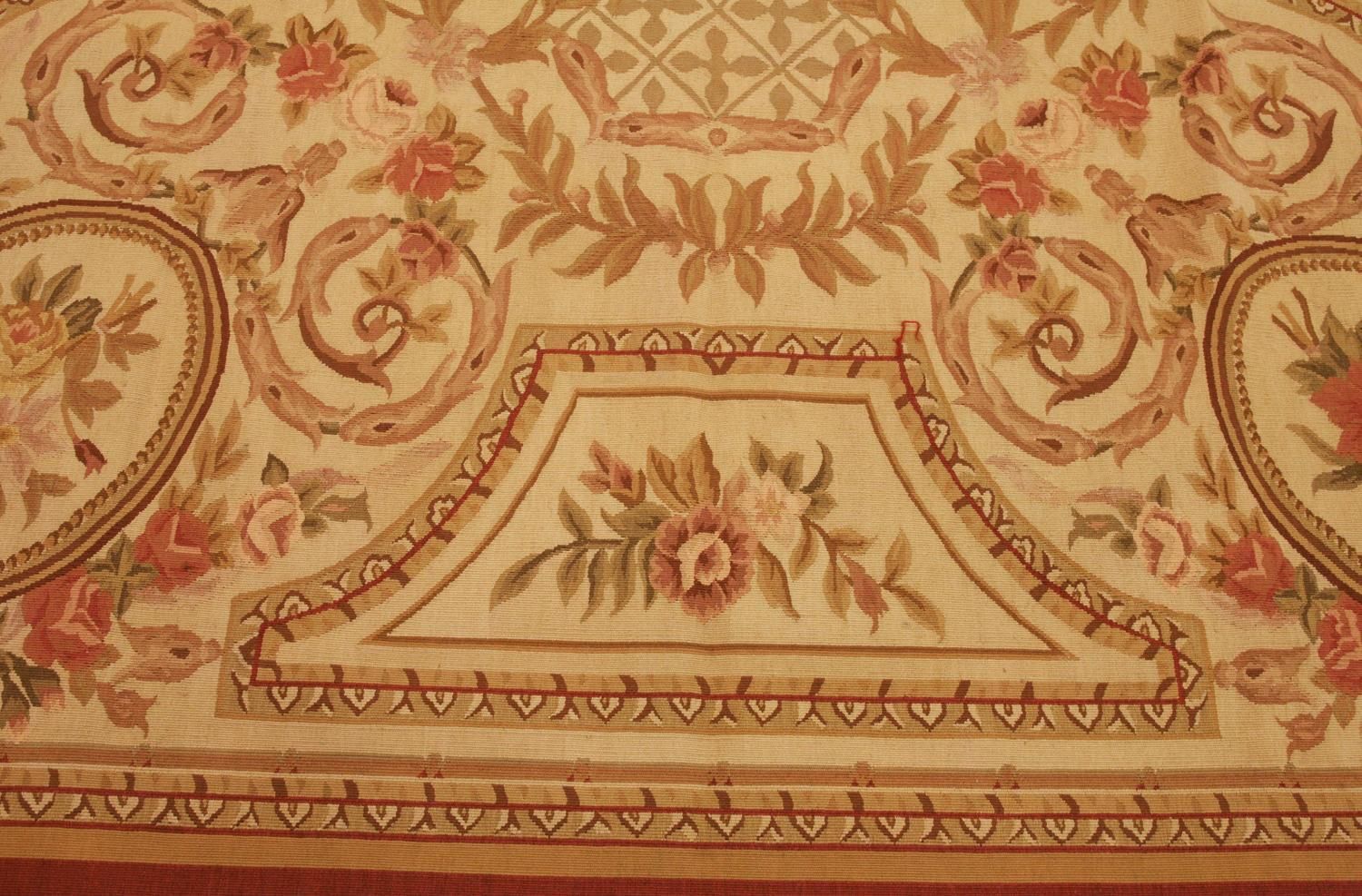 Aubusson Rug Flat Weave Signed "A S" photo for sale