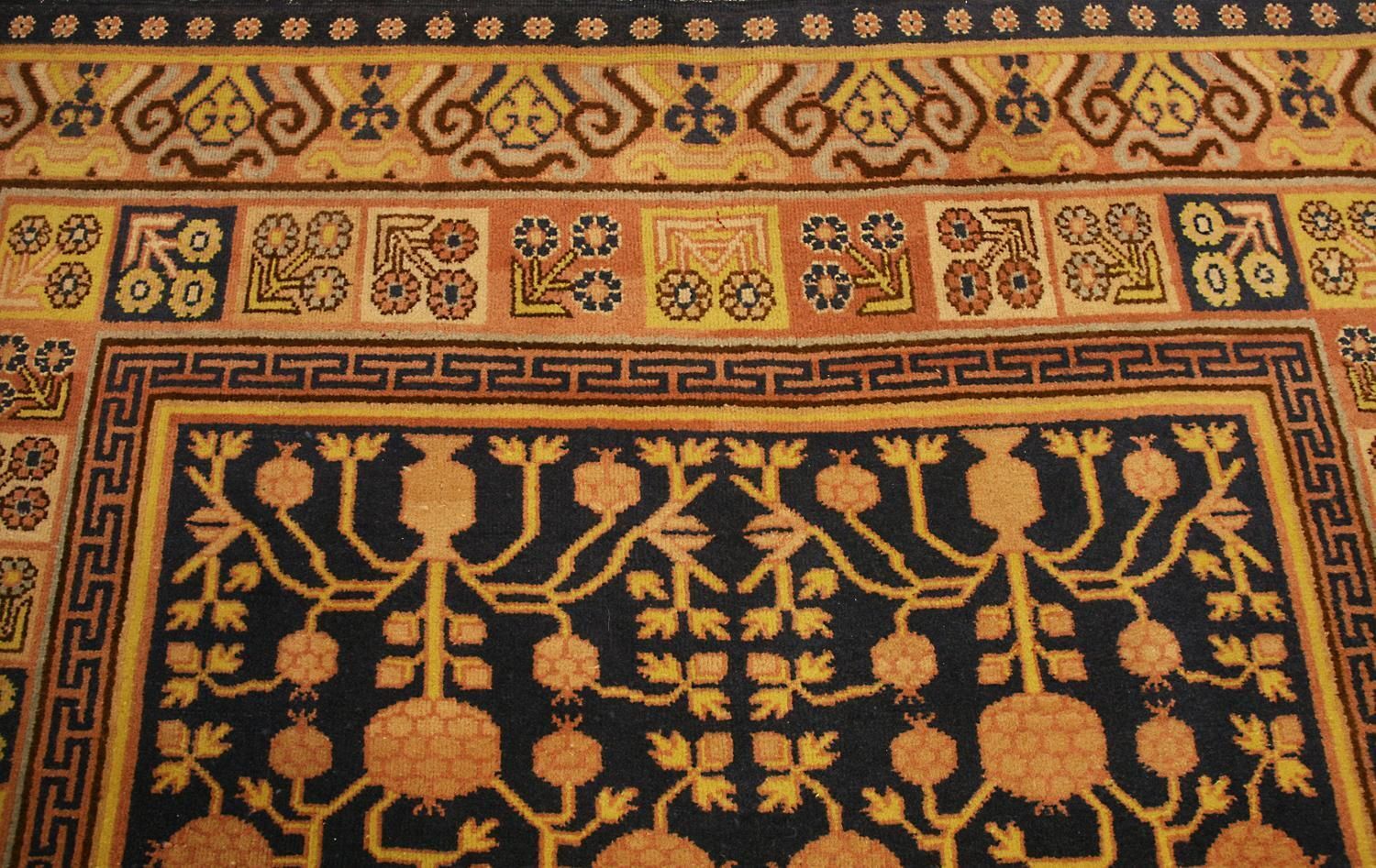 Antique Kalleh Khotan Wool Carpet East Turkistan, Ca. 1920 photo for sale