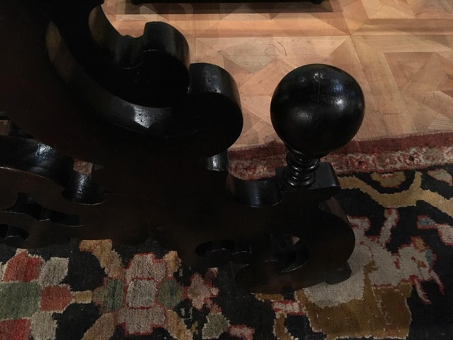 Late 17th Century Italian Wood Ebony Hand Carved Black Marble Console photo 40824.0