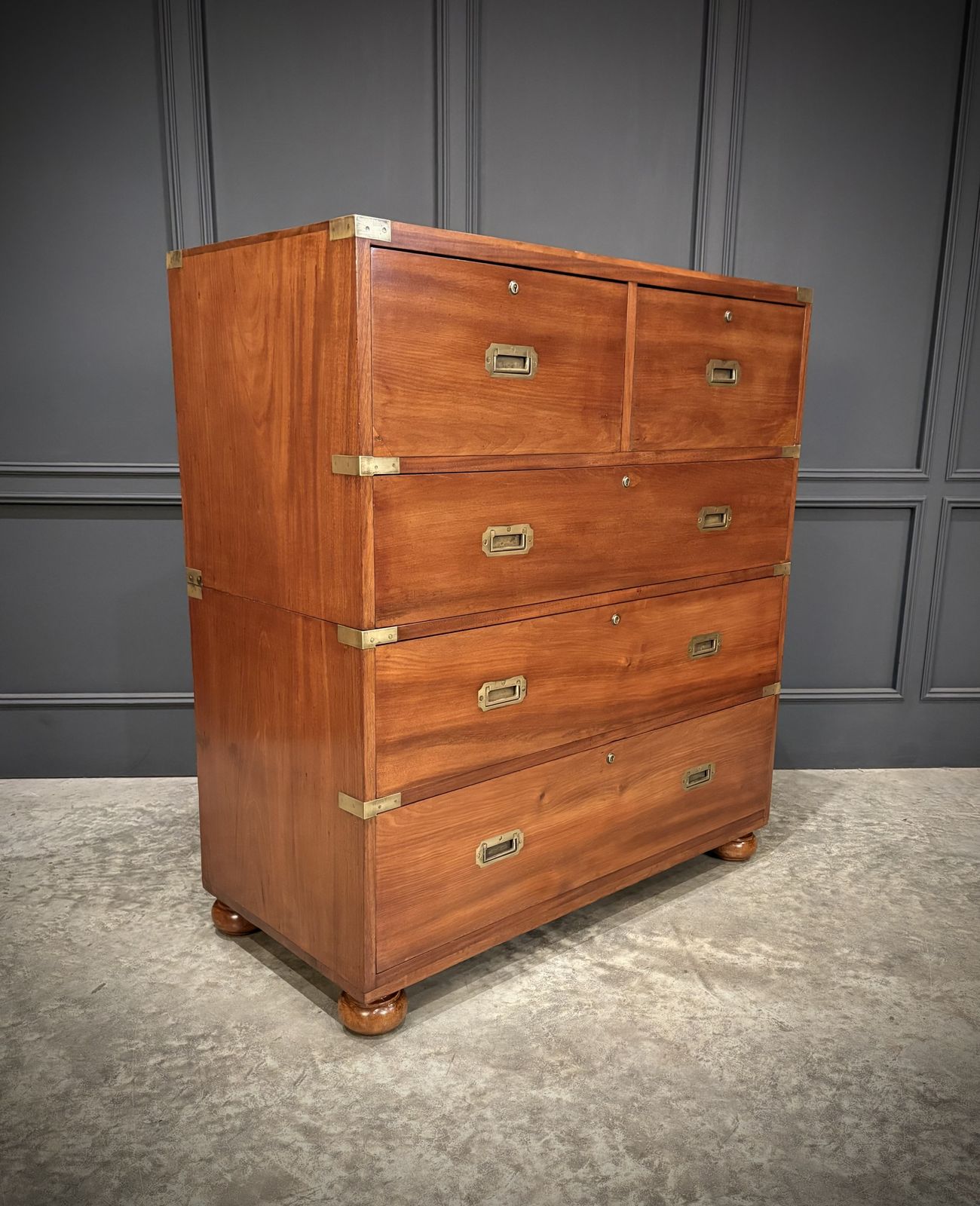 Mahogany Military Campaign Secretaire Chest photo furniture