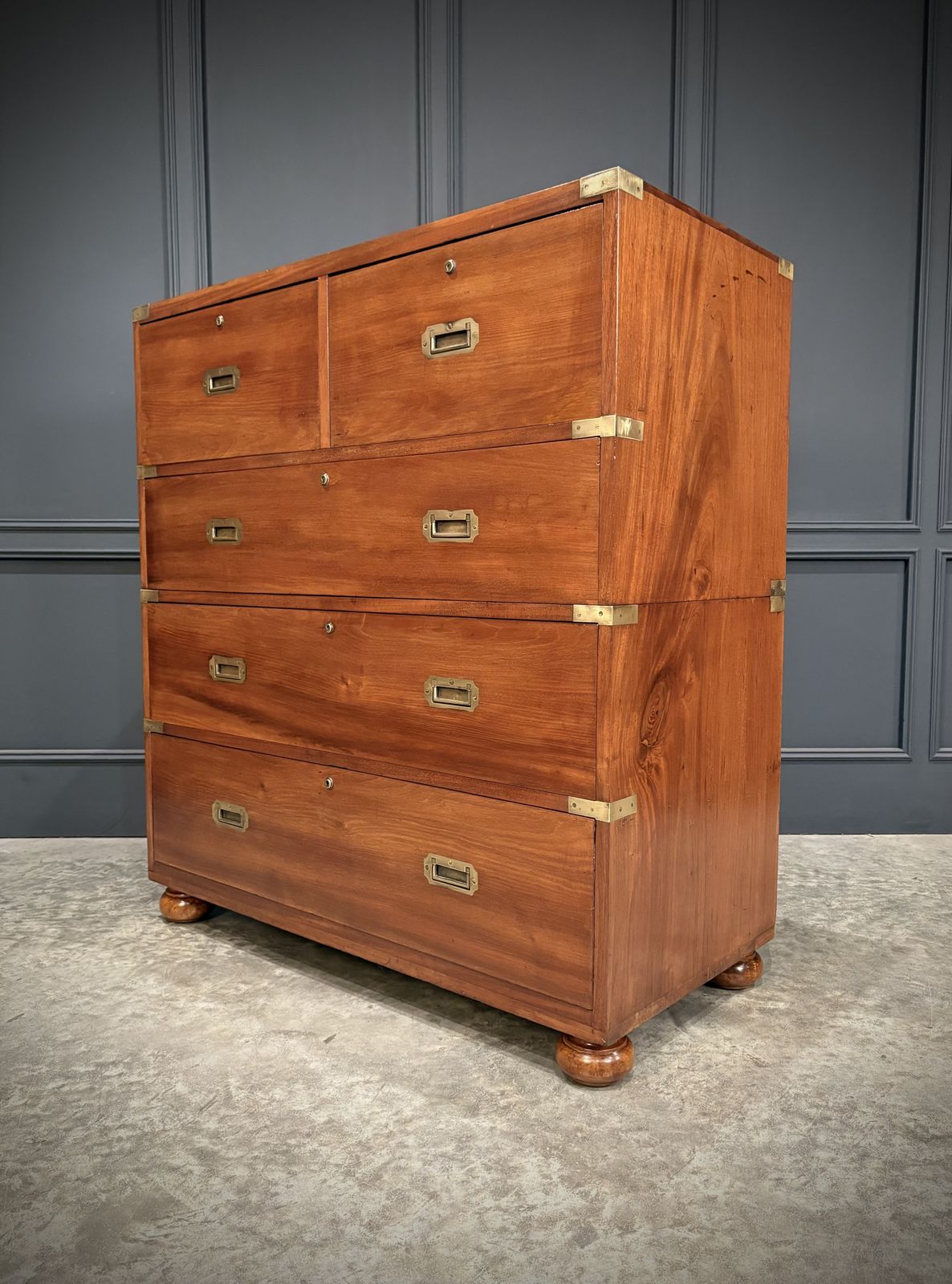 photo furniture Mahogany Military Campaign Secretaire Chest