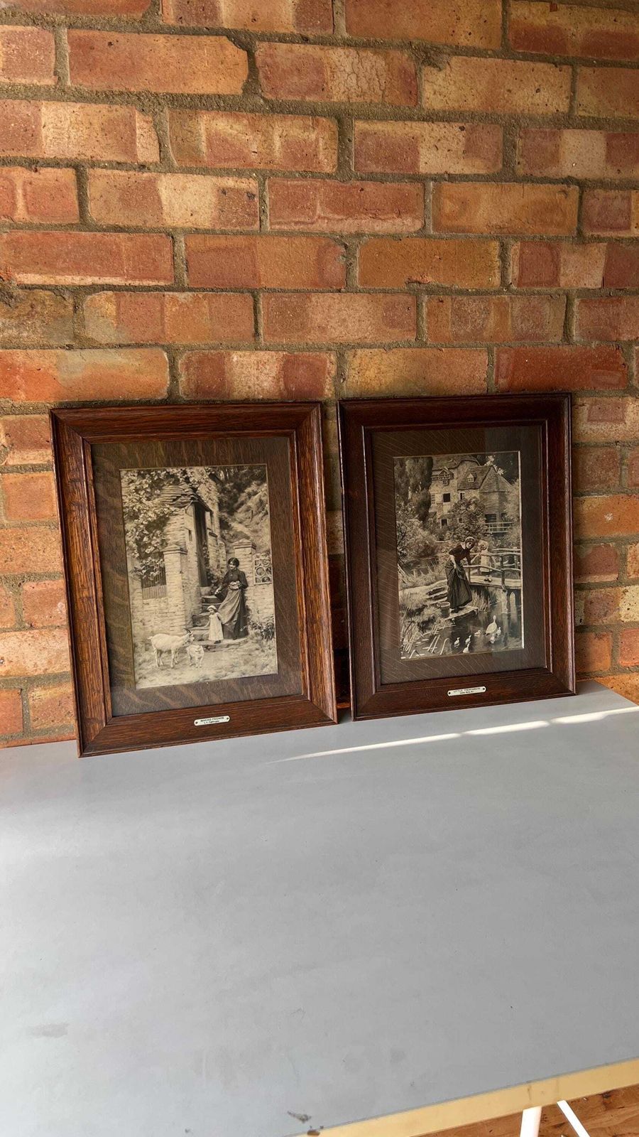 Set Of Two Late 1800s Prints   Making Friends By L. C. Nightingale & Little Trespassers By Lucien Davis photo vintage