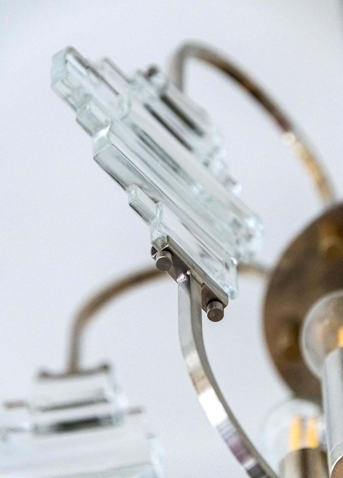 Mid Century Italian Chandelier By Sciolari, Circa 1970 photo Lighting