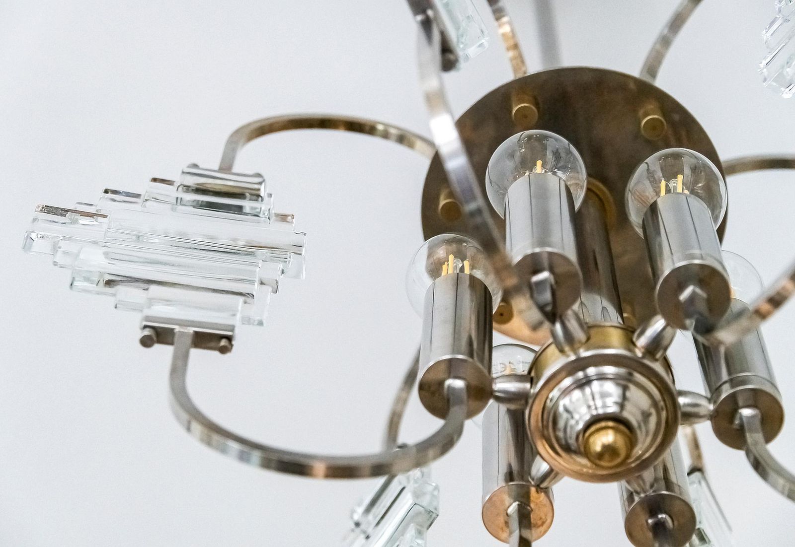 Mid Century Italian Chandelier By Sciolari, Circa 1970 photo buy