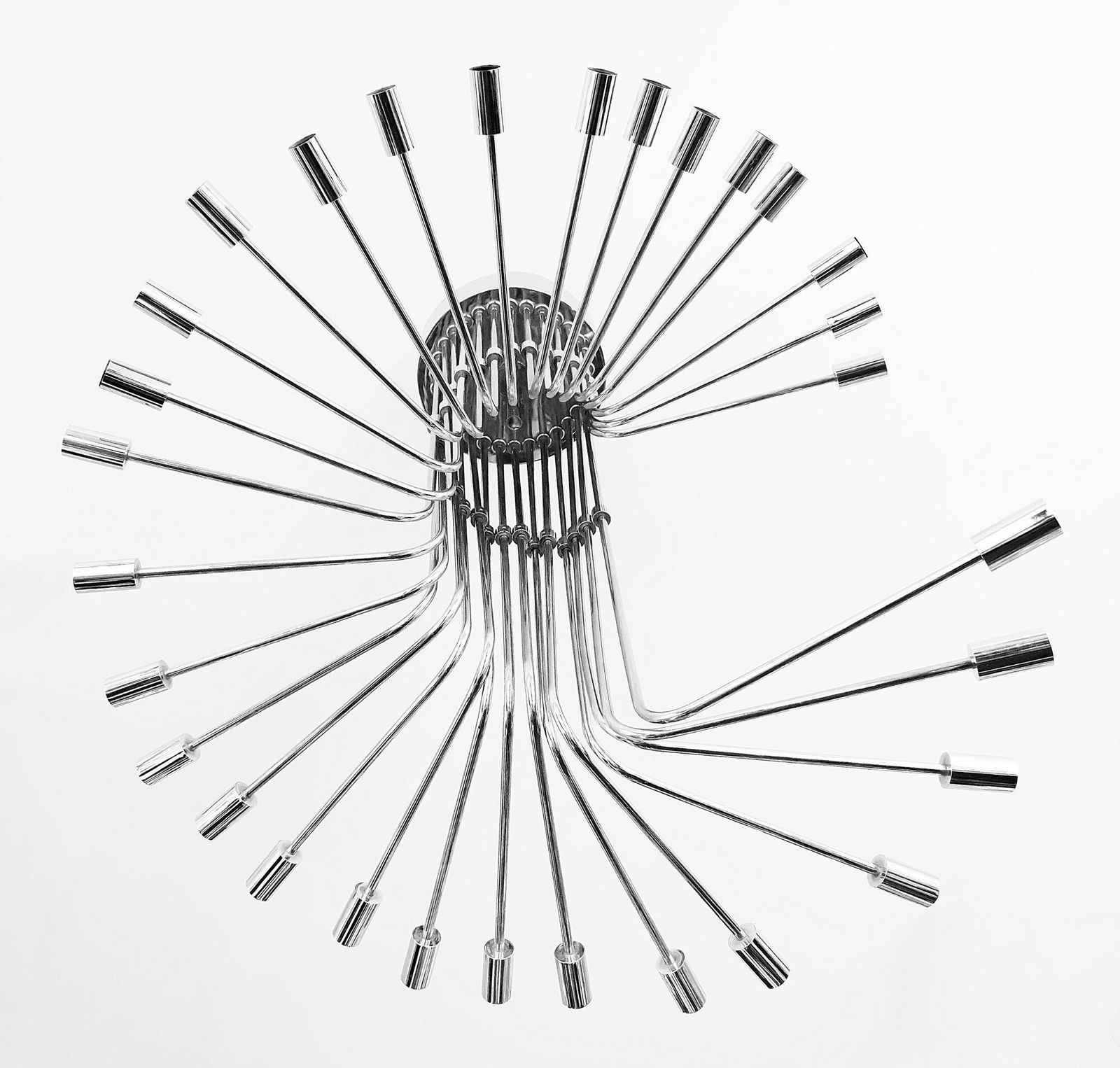 Mid Century Italian Gaetano Sciolari Spiral Chrome Chandelier, Circa 1970 photo furniture