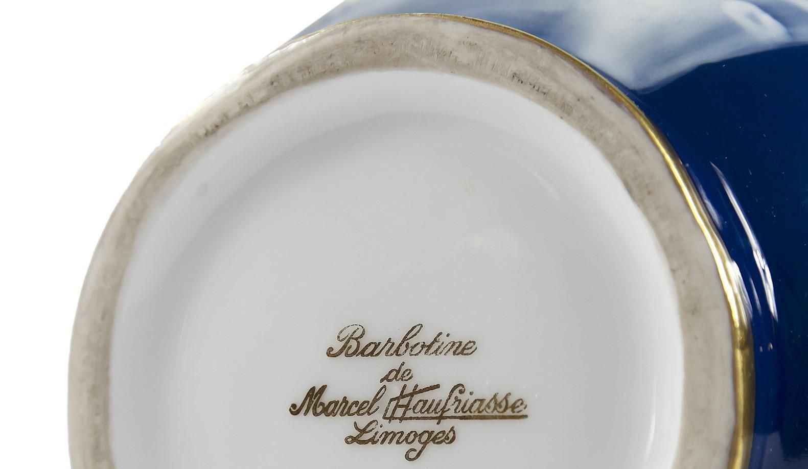 French Limoges Porcelain Cobalt Blue Pate Sur Pate Vase photo buy