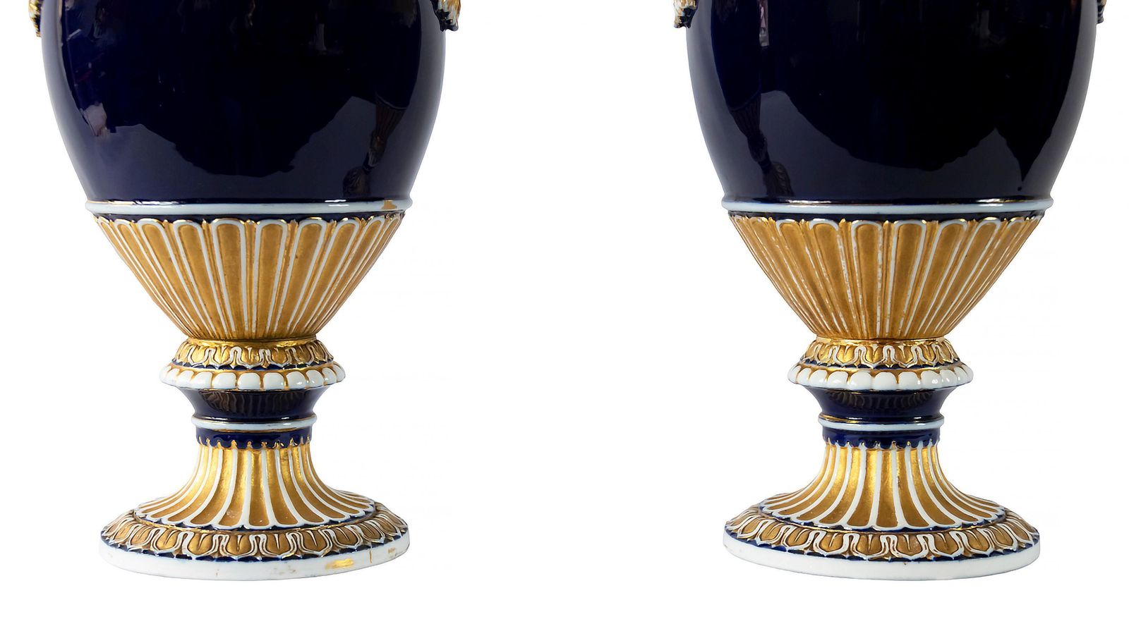 Pair Of German Meissen Porcelain Cobalt Blue Vases photo 3232.0