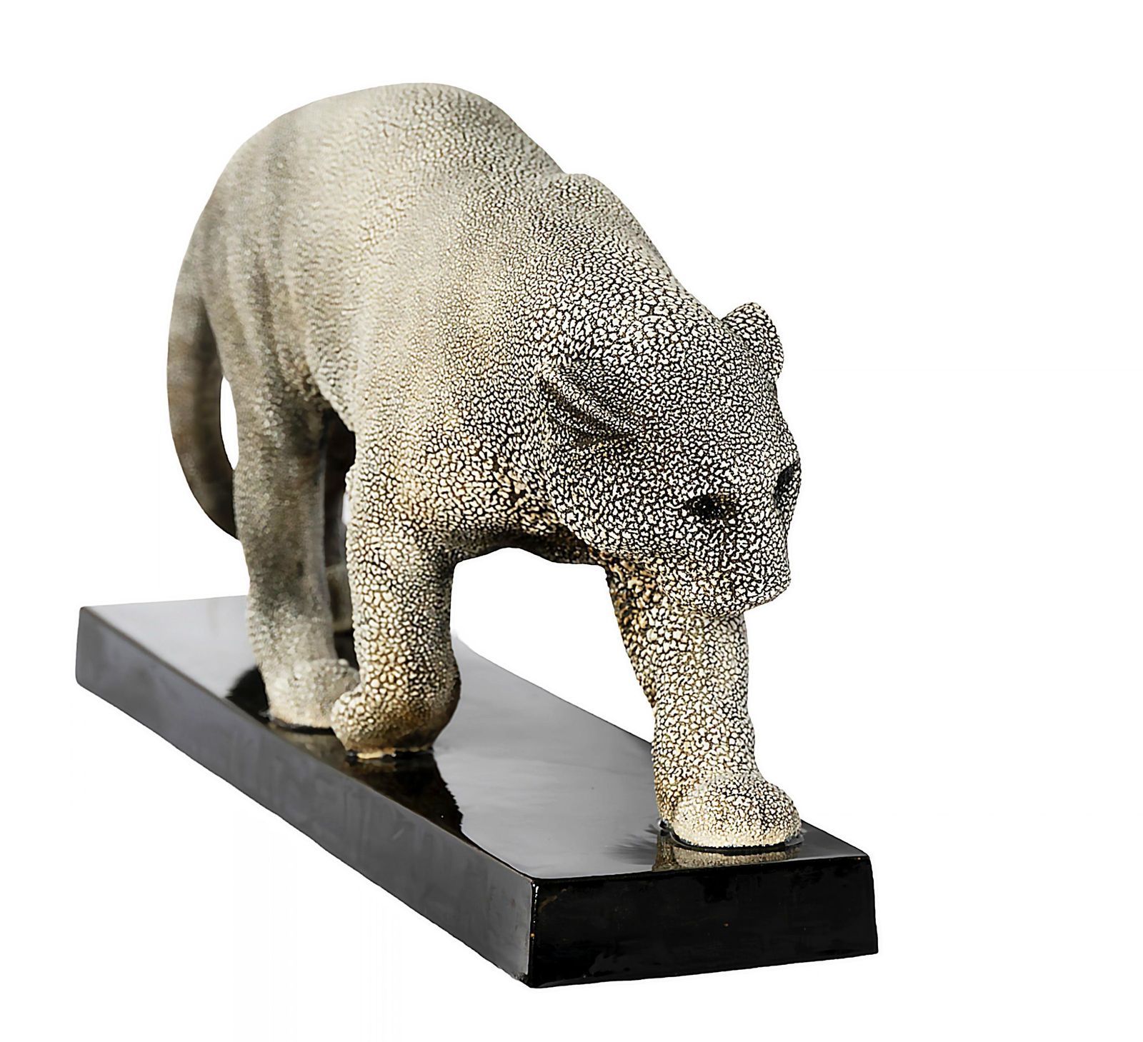 French Art Deco Ceramic Panther Sculpture By G.Beauvais For Edition Kaza, 1930's photo 2722.0