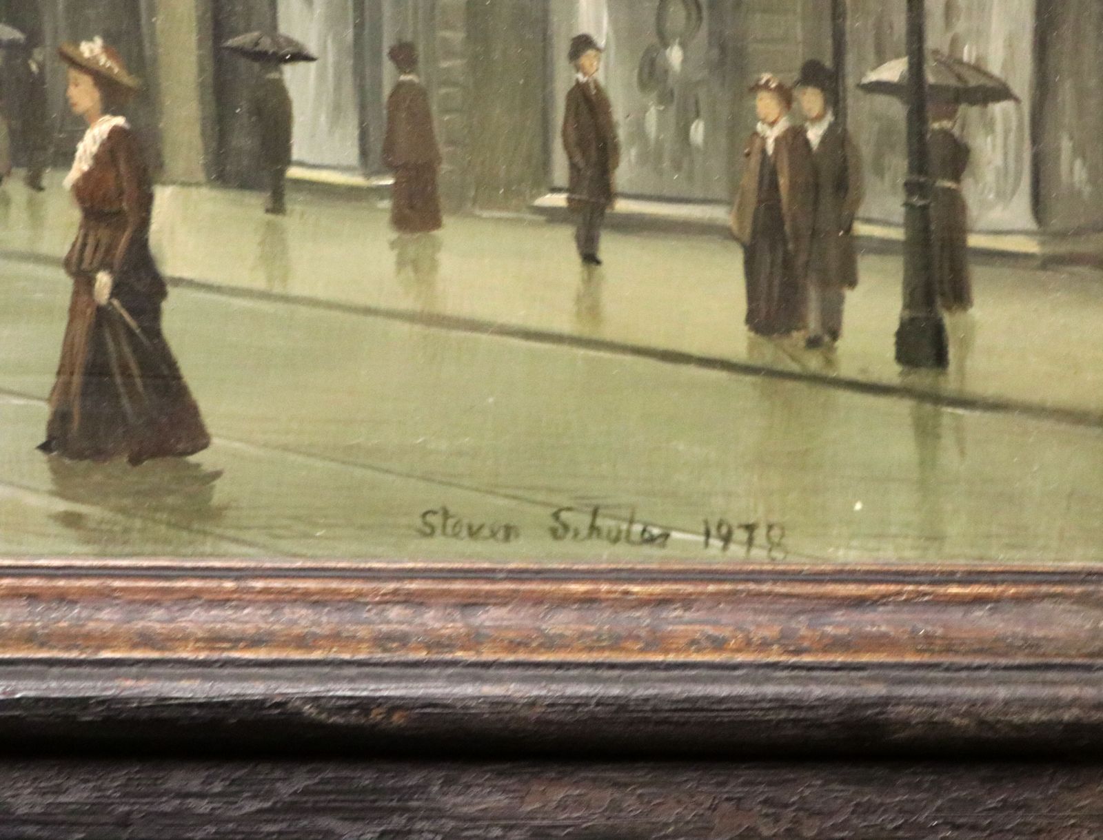 Northern Art! Steven Scholes (Born 1952); Oil On Board, Manchester Street Scene. photo for sale