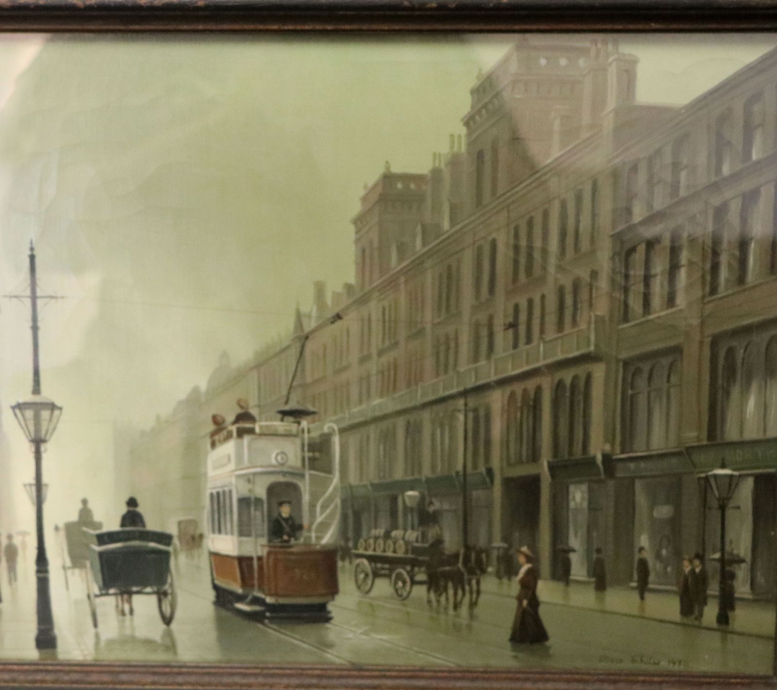 Northern Art! Steven Scholes (Born 1952); Oil On Board, Manchester Street Scene. photo vintage