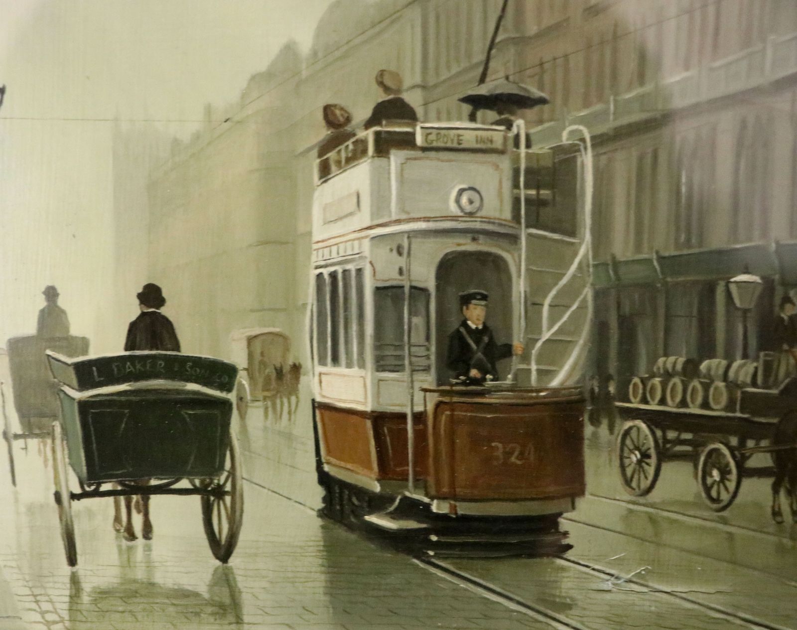 photo for sale Northern Art! Steven Scholes (Born 1952); Oil On Board, Manchester Street Scene.