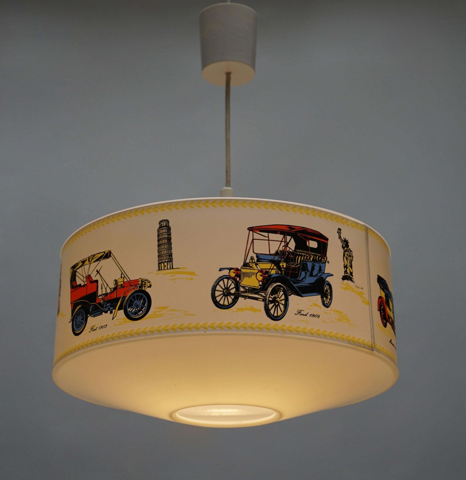 Pendant Light Decorated With Oldtimers photo for sale