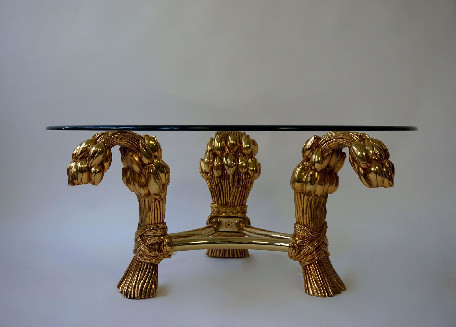 Round Glass Coffee Table In The Manner Of Maison Jansen photo buy